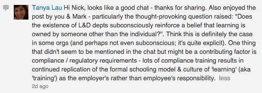 Tanya Lau LinkedIn Comment